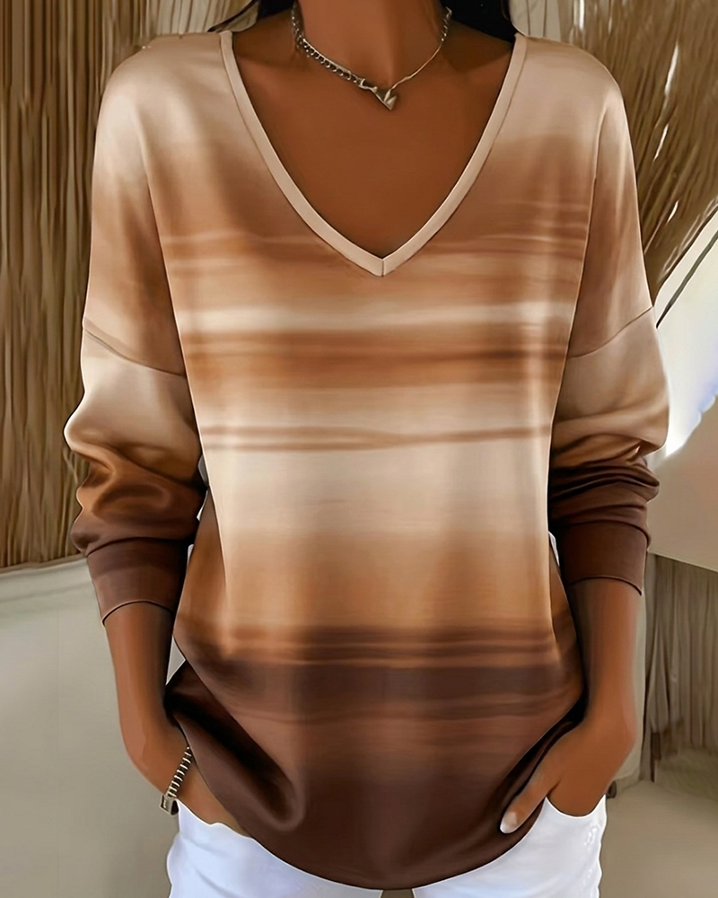 Sweatshirts Col V Manche Longue Ombre