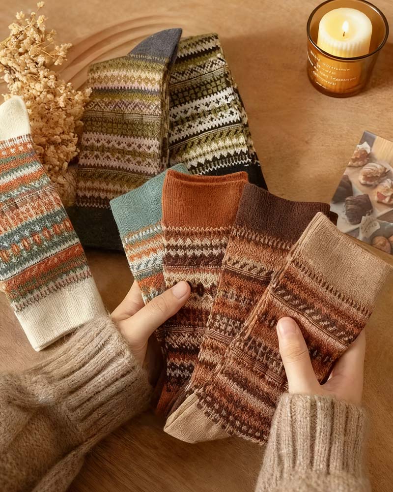 Chaussettes Rétro À La Mode Style Ethnique
