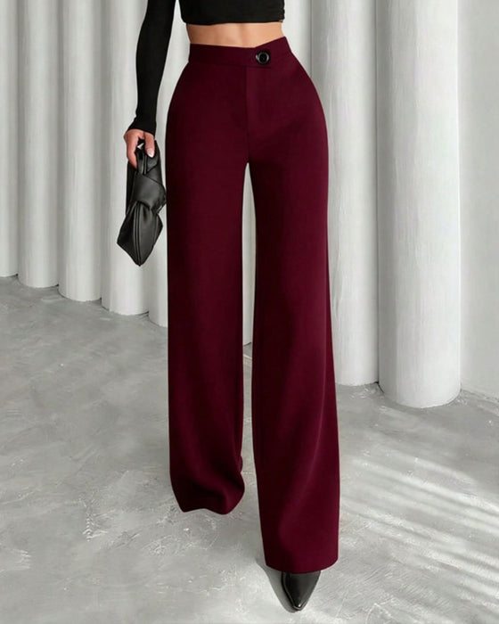 Pantalon De Costume Taille Haute Drapé