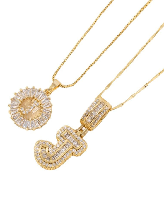 Colliers Lettre Initiale Pendentif 2 Paquet