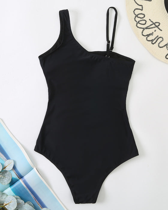 Maillot De Bain Sexy Découpé Épaules Dénudées Une Pièce