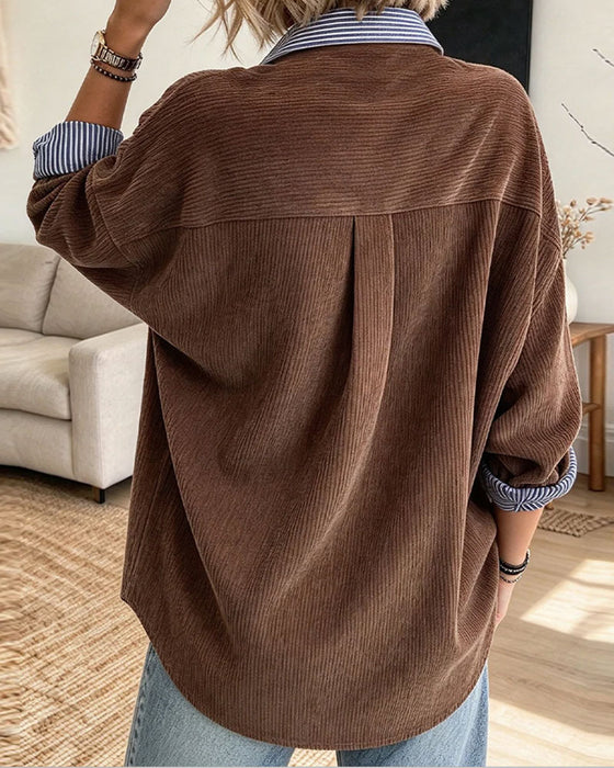 Chemise Bouton-Revers Faux Deux Pièces