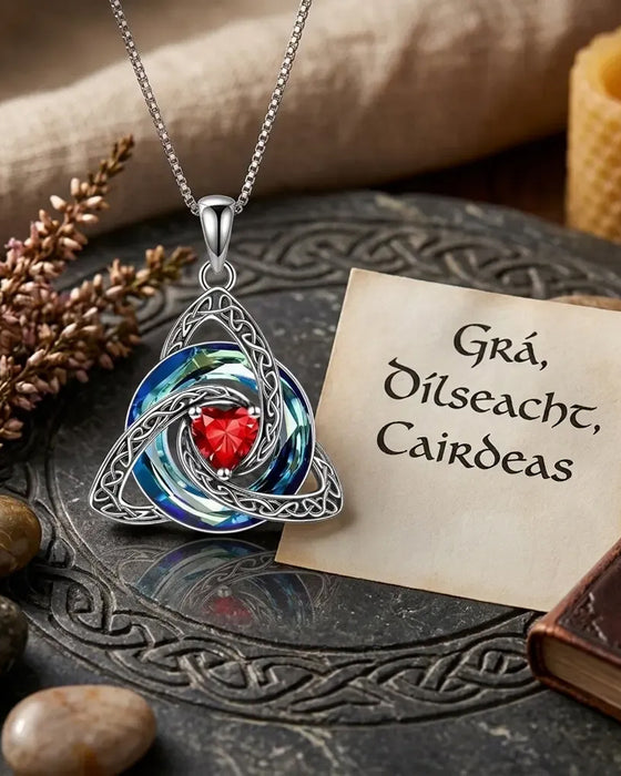Collier Pierre De Naissance Nœud Trinitaire Celtique ✨