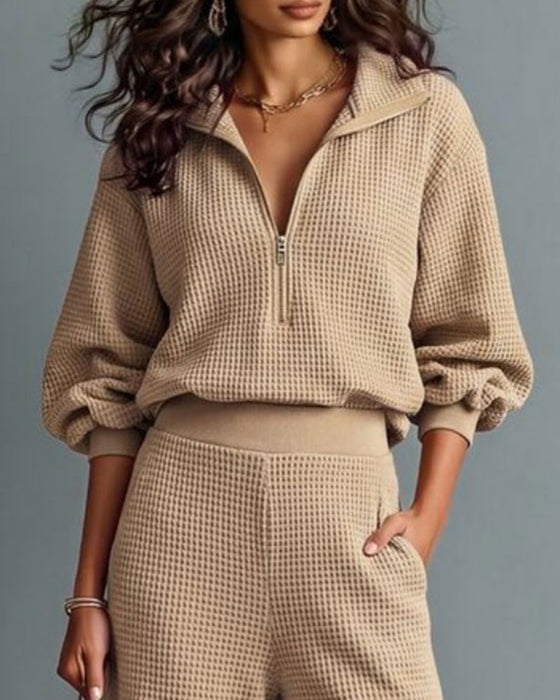 Ensemble Gaufre Demi-Zip Poche