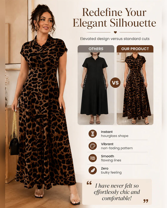 Robe Décontractée Imprimé Léopard Maxi