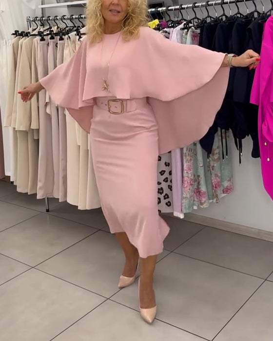 Robe Fashionable Col Rond Élégant