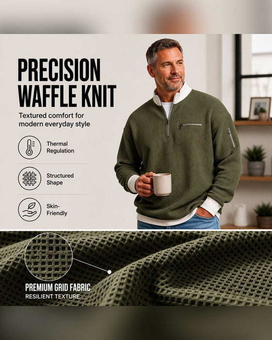 Sweatshirt Col Montant Contrastant Fermeture Éclair