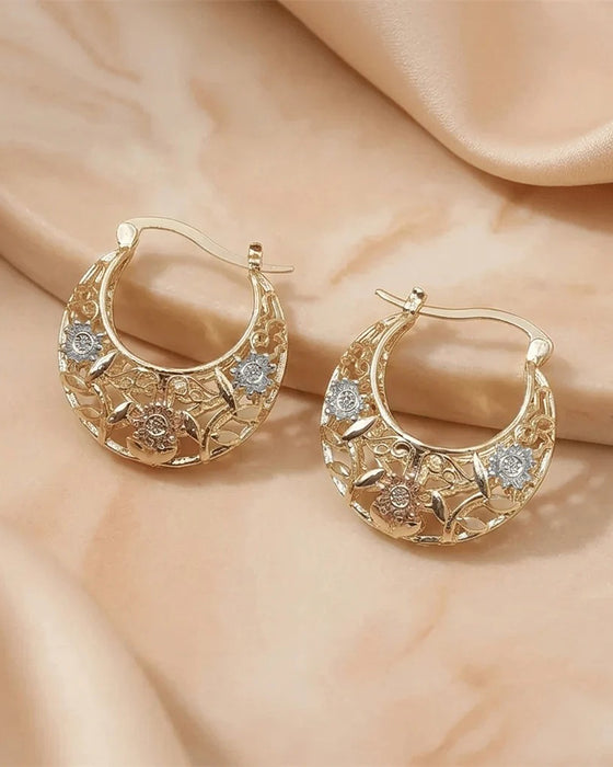 Boucles D’oreilles Vintage Fleur Créole