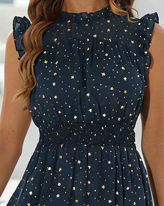 Robe Volant Sans Manches Flounce