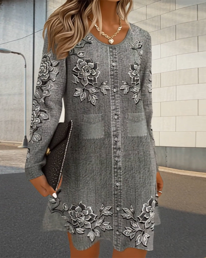 Robe Positionnée Imprimée Ourlet A