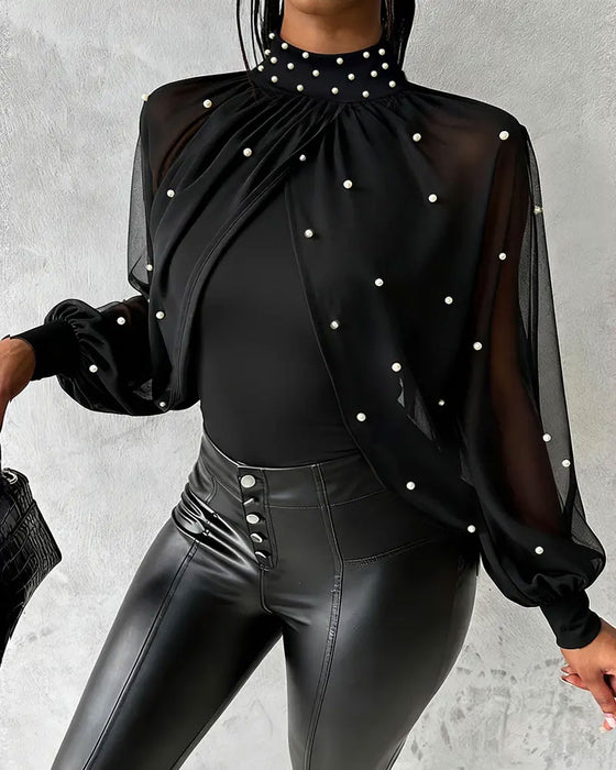 Top Avec Style Élégant Et Design à Manches Lanterne