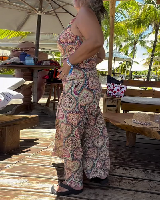 Maillot de Bain Sans Bretelles Cœur Imprimé Vacances