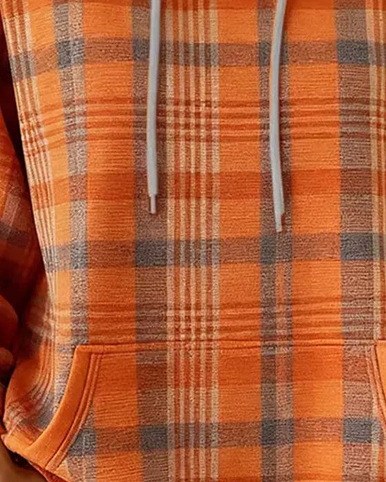 Hoodie Carreau Poche Décontracté