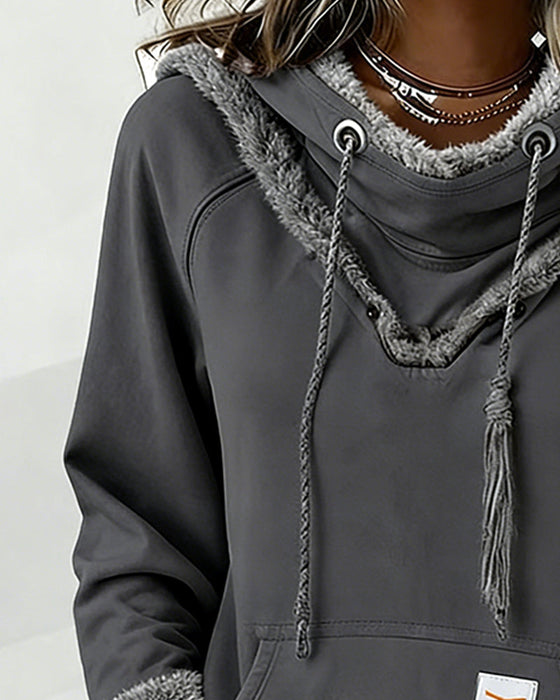 Sweat À Manches Longues À Détails Patchwork Et Poche