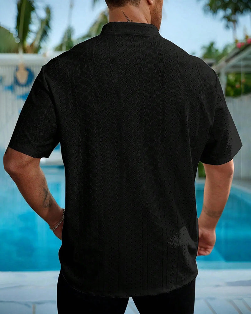 Chemise Ajourée Col Montant Homme