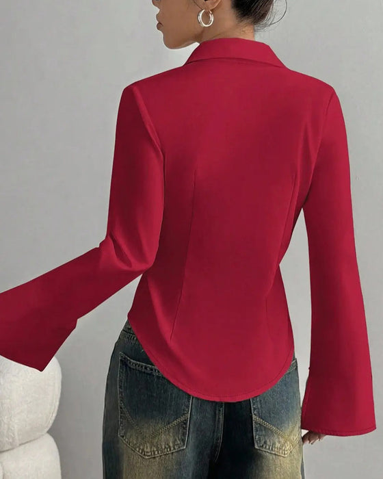 Chemise Élégante Slim-Fit Pour Femme