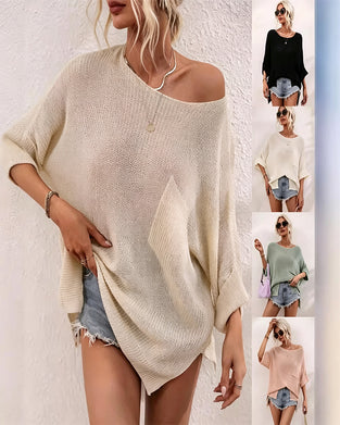 Pullover Uni Avec Poche