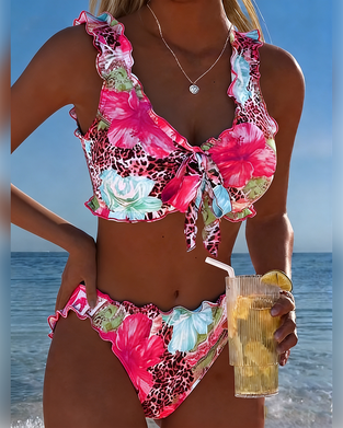 Bikinis Floral Léopard Patchwork