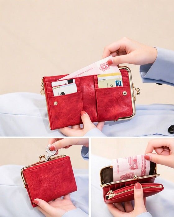 Mini Portefeuille Court Carré Mode Pour Femme