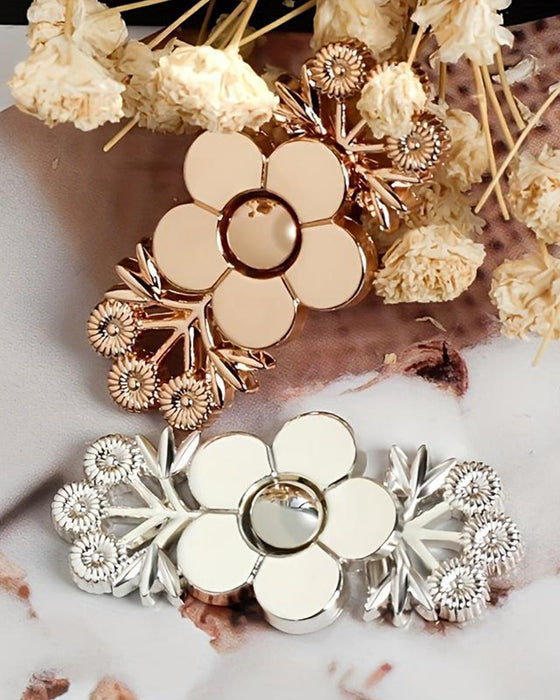 4-Pièces Imprimé Florale Denim Serre-Ceinture