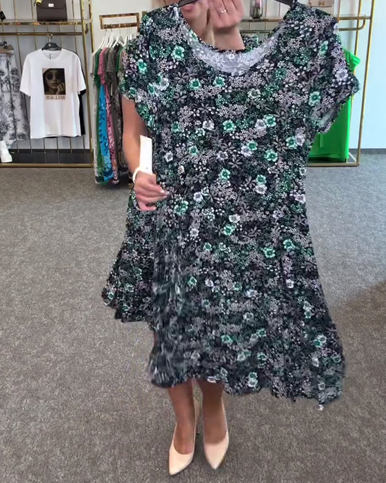 Robe Élégante Taille Fine Imprimée