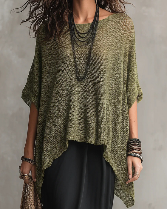 Pull-Over Uni Irrégulier Ample