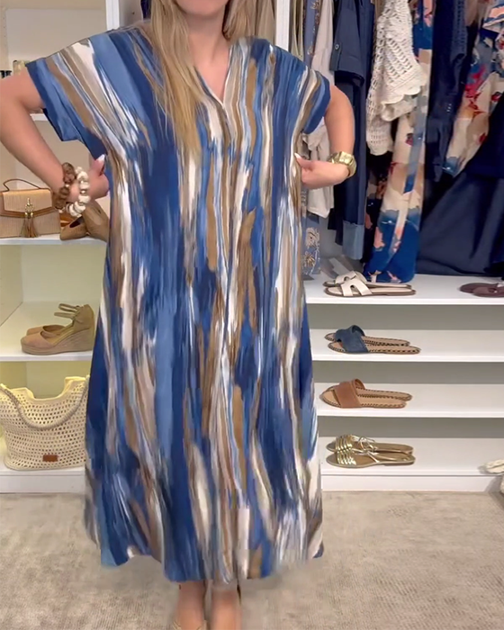 Robe décontractée ample à col en V