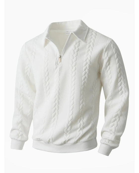 Hoodie Revers Demi Fermeture Éclair Décontracté