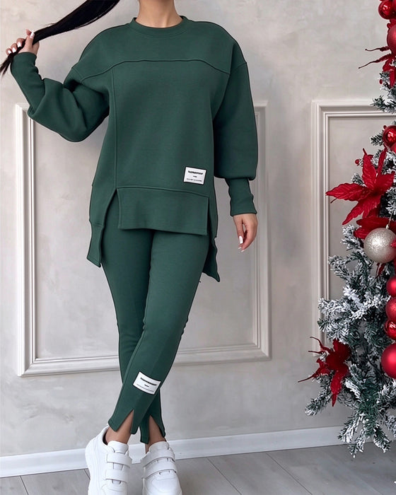 Ensemble Sweatshirt Imprimé Et Pantalon De Jogging