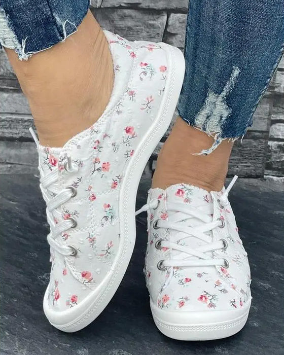 Chaussures Imprimé Floral Mode Décontracté Tissu