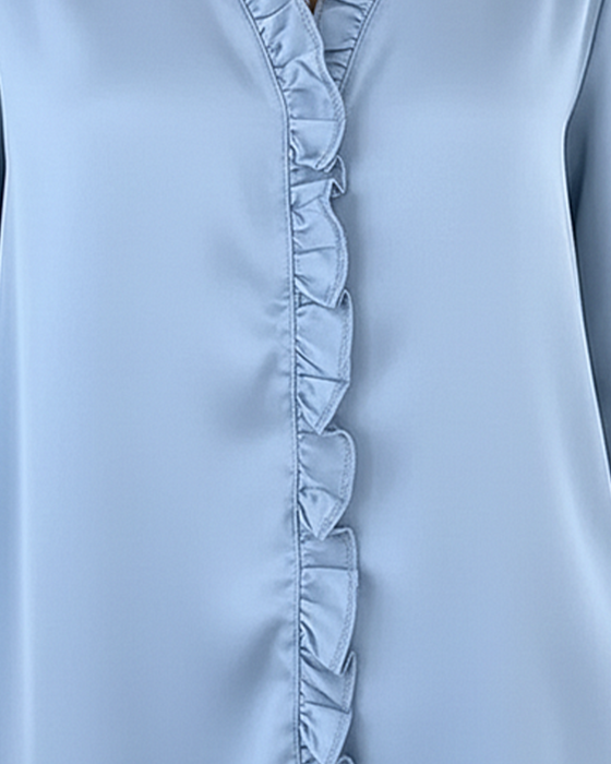 Chemisier Col V Design Mode Volant