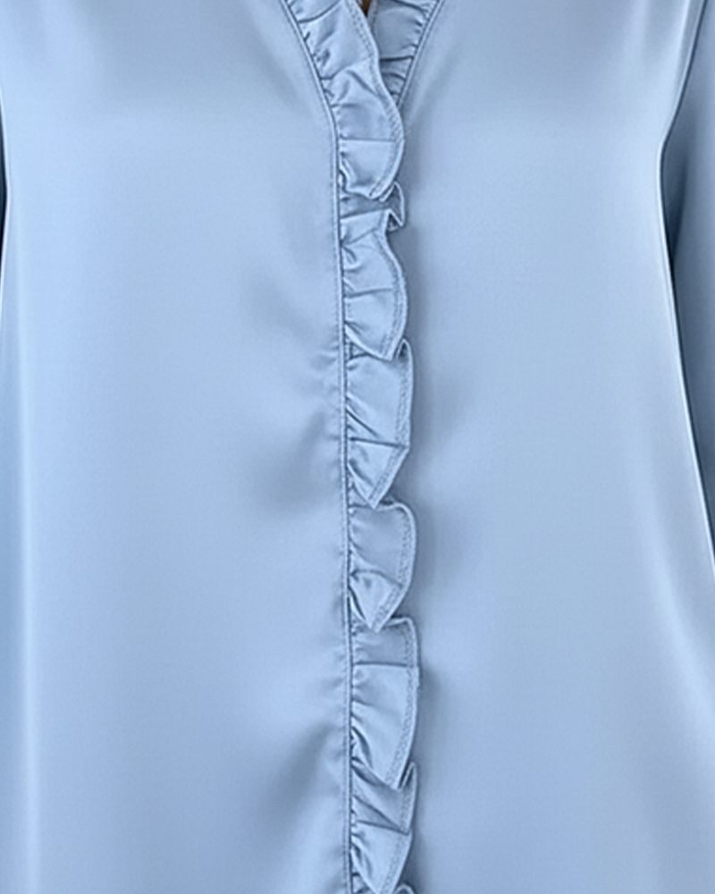 Chemisier Col V Design Mode Volant