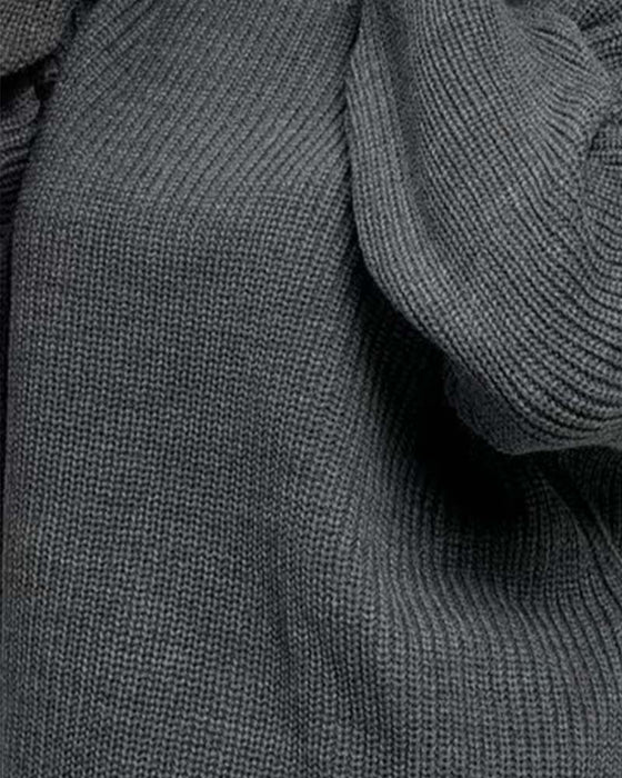 Cardigan Uni Manche Longue Court
