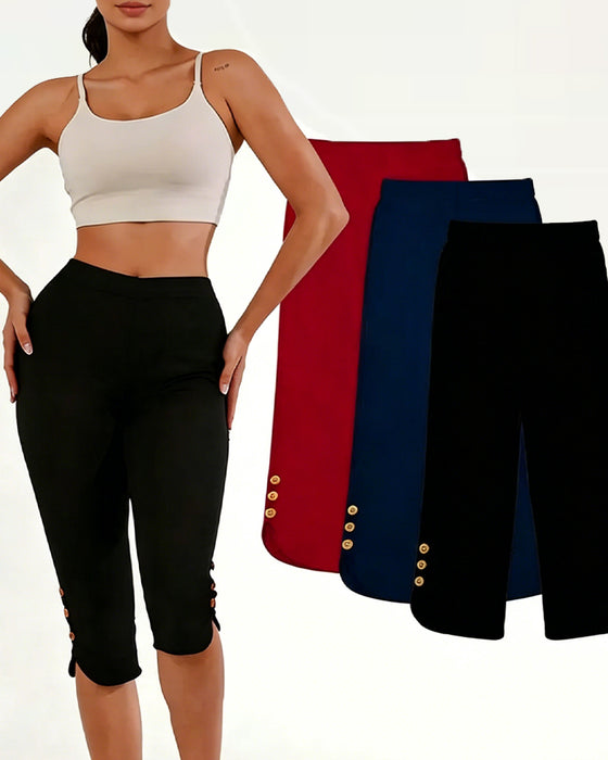 Leggings Uni Ajusté Raccourci
