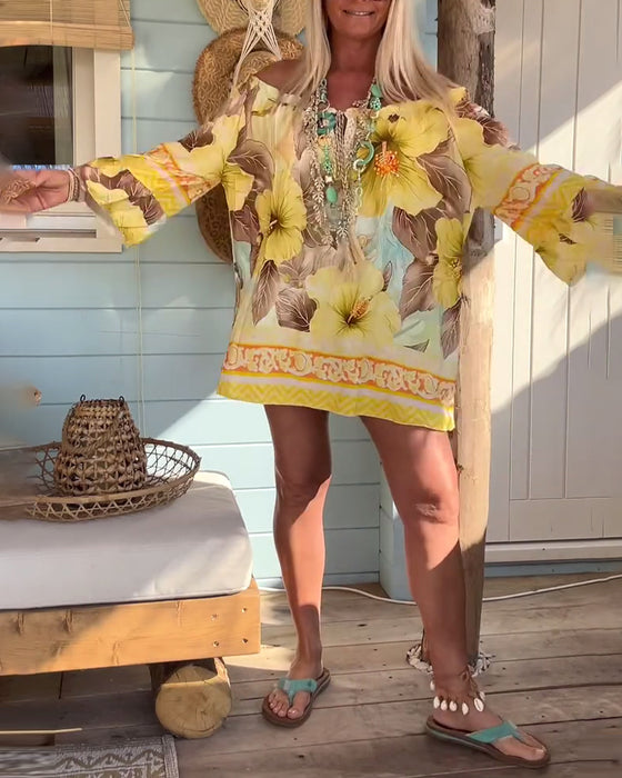 Blouse Off-Shoulder Imprimé Resort