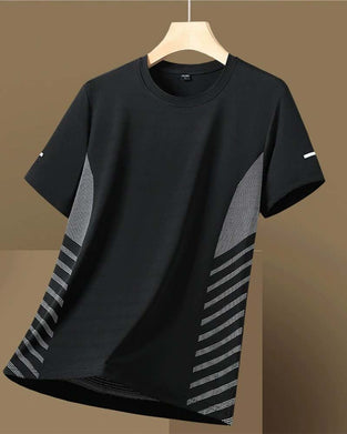 T-Shirt Homme Bande Latérale Soie De Glace