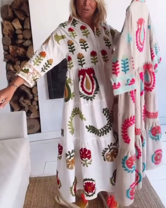 Robe Imprimé Floral Graphique