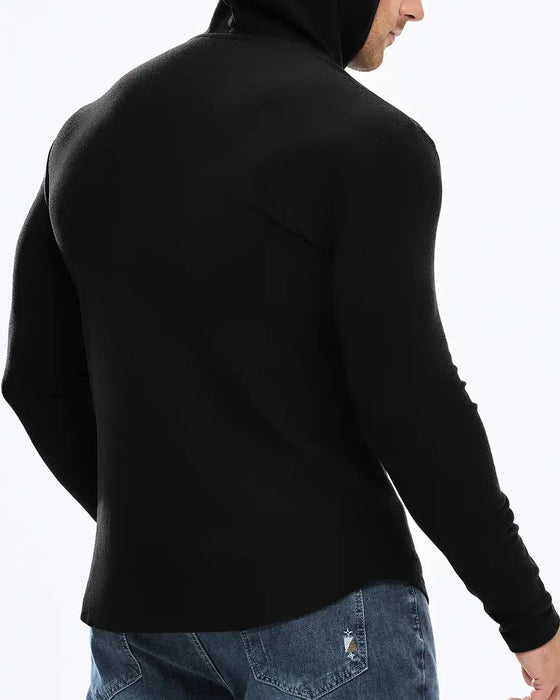 Sweatshirt Homme Unie Manches Longues Capuche