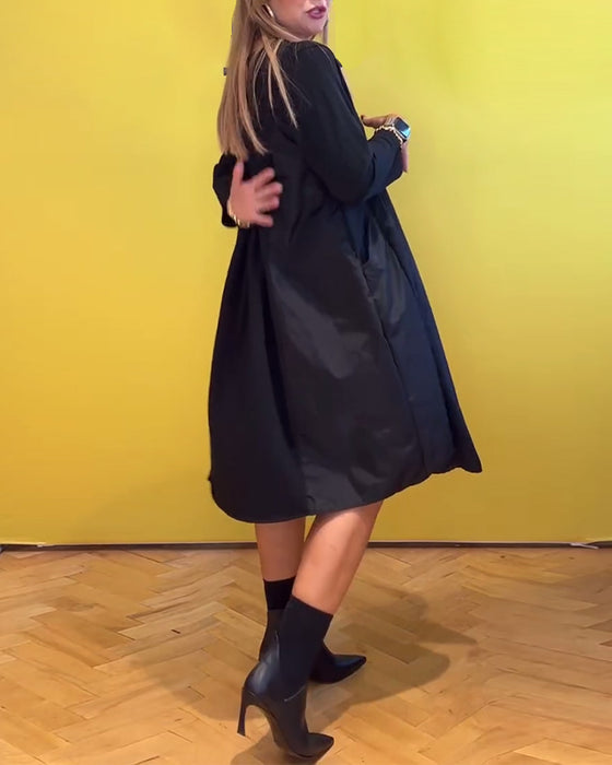 Robe décontractée de couleur unie à col rond