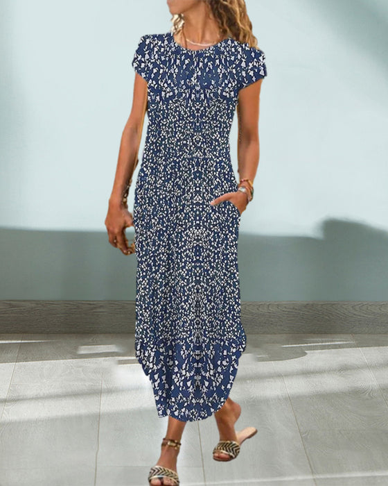 Robe imprimée à col rond