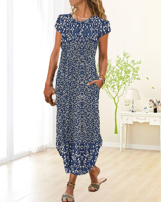 Robe imprimée à col rond