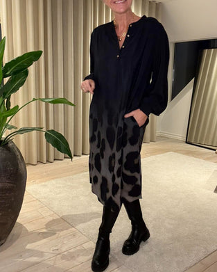 Robe À Manches Longues Ample Imprimée