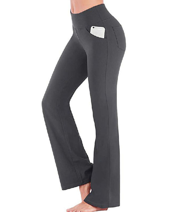 Pantalon Femme Taille Haute Jambe Évasée Yoga