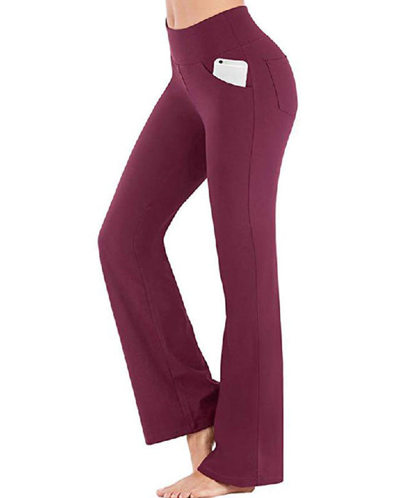 Pantalon Femme Taille Haute Jambe Évasée Yoga