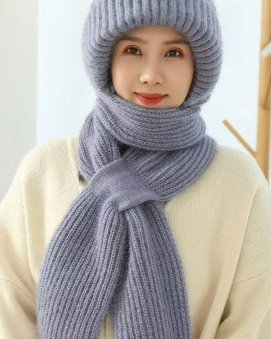 Hiver Polyvalent Tricoté À Capuche Écharpe Pour Femmes