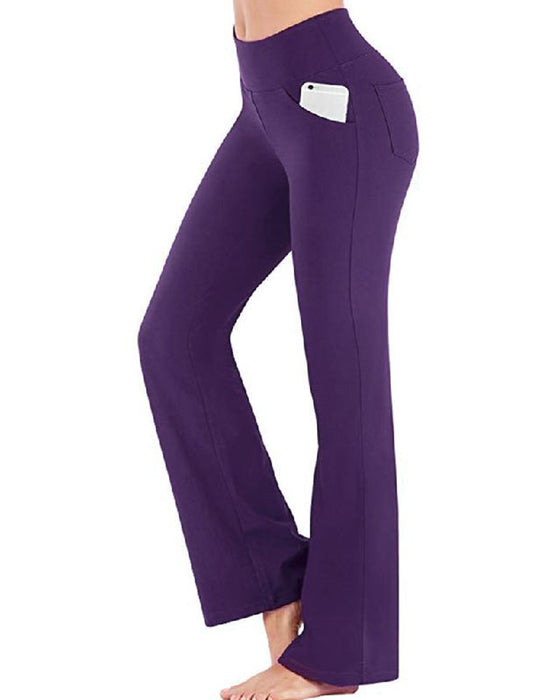 Pantalon Femme Taille Haute Jambe Évasée Yoga