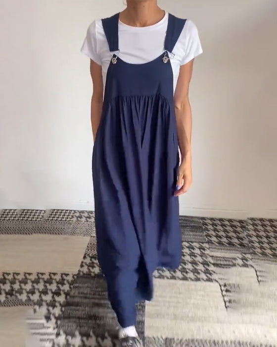 Robe décontractée couleur unie à bretelles