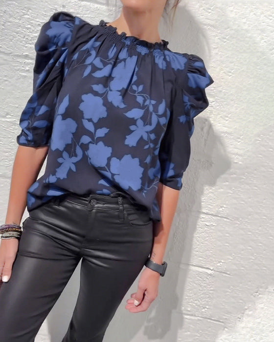 Blouse Manche Bouffante Volant
