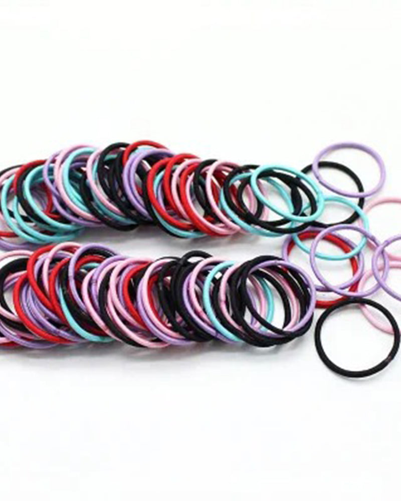 Élastiques À Cheveux 100 Pièces Ensemble Coloré Filles Élastique