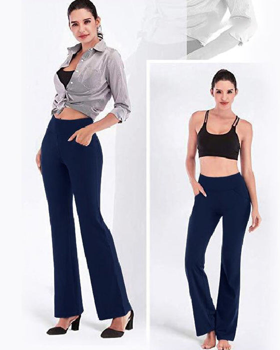 Pantalon Femme Taille Haute Jambe Évasée Yoga